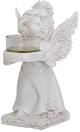 Engel Teelicht Kerzenhalter, Flügel Engel Figuren Engel Figur Statue mit Teelicht Votivhalter für Zuhause Hochzeit Tafelaufsatz Jahrestag Brautparty Geburtstag Taufe Dekor