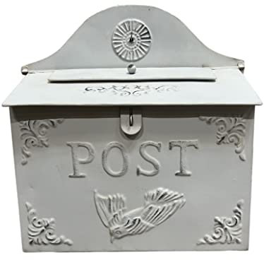 The Nifty Nook I Vintage Style Briefkasten I Nostalgischer Charm Heimdekoration I Bauernhaus-Design I 40,4 cm Höhe x 27,9 cm Breite (alle weiß horizontal)