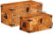 homiuse Aufbewahrungstruhen-Set 2-tlg. Raues Mangoholz Schatztruhe Schatzkiste Truhe mit Deckel Schatzkiste Holz Holztruhe mit Deckel Truhenbank AbschließBare Box Kiste Nicht mit Schloss 70x35x35 cm
