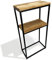 FLEXISTYLE Konsolentisch schwarz Metall Holz Eiche Industrial LOFT Design (40x80x20 Zwei Regale)