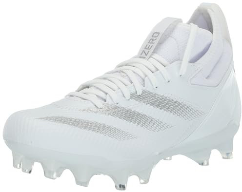 Adidas Adizero Impact - Sneaker da Football Americano, Unisex, per Adulti, Bianco/Argento Metallico/Bianco, 8.5 US Women/7.5 US Men