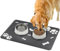 Pet Feeding Mat Absorbent Dog Mat: Bowl Mat Diatomaceous Earth Cat Bowl Mat Pet Diatomite Feeding Mat Non-slip Water Absorbent Eating Placemat for Small Animal, Dark Grey (Bone Pattern)