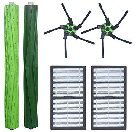 HUAYUWA Vacuum Accessories Set Compatible with iRobot Roomba S9 S9+ Robot Vacuum Cleaner Replacement Parts, 1 Main Brush Set + 2 Side Brushes + 2 Filters