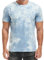 RONOMO Herren T-Shirt | Mittel Elastizität | Modedruck | Graffiti | Färbung| (ZR Blau-Weiß S)