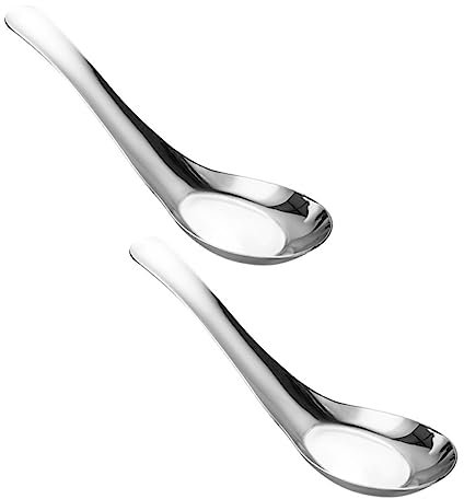 2stücke Edelstahl Suppenlöffel Flacher Esslöffel Für Elegante Tischkultur Robuste Küchenutensilien Aus Edelstahl Leicht Zu Reinigen Und Langlebig