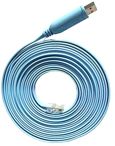 JSM FITNESS Console Cable USB to RJ-45 5 metri per Cisco Router e Switch, Cavo console per la configurazione di dispositivi di rete, lungo 5 m, funziona con Linux, Windows, MacOS
