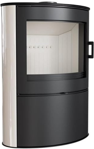 KRATKI Stahlofen freistehend Ziege AB S/2, Ø 150, Nennwärmeleistung 10 kW, Energieeffizienzklasse A, Holzofen, Kachel Creme