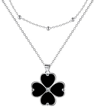 Yinsen Collier Pendentif Trèfle à Quatre Feuilles Femme en Argent Sterling 925 Lucky Bijoux Cadeaux Noël d'Anniversaire pour Femmes Soeurs