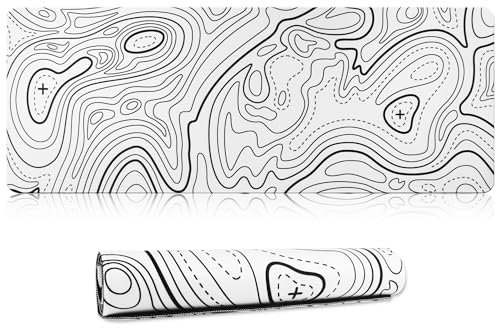 HoYiXi Alfombrilla ratón XXL 800 x 300 x 3 mm, Mouse Pad con Superficie Suave y Base de Goma Antideslizante,Mouse Mat de Oficina y para Gaming en casa, 800 x 300 x 3 mm,Blanco