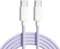 Galaxy A56 A36 A26 A16 A15 A25 / A35 A55 / S24 FE Charger cable Nylon Braided 1M (60 W) USB C Charger Lead Fast Charging USB C Cable for Samsung Galaxy A15 5G / S23 FE 5G (PURPLE)