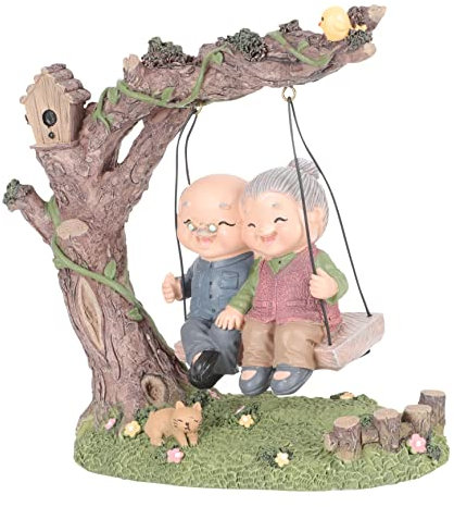 IMIKEYA 1 Satz Großeltern-Statue Paarskulpturen Harz hochzeitsgeschenk Figur hochzeitspaar Autos Kuchendekorationen Statuen für Wohnkultur Opa Geschenke zu Weihnachten und Frau Figur