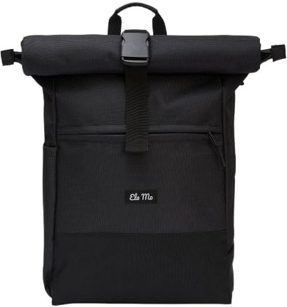 Ela Mo’s Rucksack Damen | Schön und Durchdacht | für Uni Reisen Freizeit Job | mit Laptopfach & Anti Diebstahl Tasche | Black Reflective