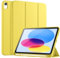 Vobafe Custodia per Cover iPad A16 11 Generazione/iPad 10 Generazione(10,9/11 Pollici, 2022/2025 Modello), Retro in TPU Flessibile con Portapenna, Auto Svegliati/Sonno, Giallo