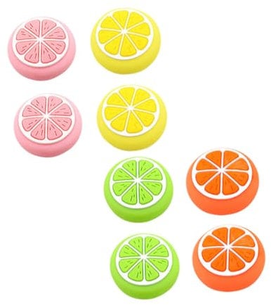 jojofuny 8pcs Handle Button Cap Fruit Theme Switch Cap Gaming Accesories Joystick Caps for Switch Joystick Grip Soft Joystick Cover Cap Silica Gel Lite Thumb
