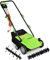 COSTWAY Scarificateur de Pelouse Électrique 2 en 1 de 12A, avec Verrouillage de Sécurité Profondeur à 3 Niveaux Sac de Ramassage de 30 L, Casseurs et Perforateurs Filaire avec 2 Lames (Vert)