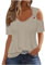 Uwdiohq Offerte di Oggi Bluse Elegante Donna Maglie Cotone Maniche Corte Donna Top Lilla Donna Elegante Camicia Donna Manica Lunga Elegante Maglie Mezza Manica Donna Curvy Todays Daily Deals