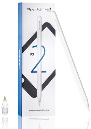 Penstudio Stylus Pen for Apple iPad with Wireless Charge Support丨Best Alternative to Apple Pencil 2nd 1st Generation丨Durable Metal Replacement Tips, Palm Rejection, Tilt Sensitivity, Shortcuts.