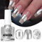 BORN PRETTY Metallic Silver Blooming Nail Polish 10ml Mirror Effect Blossom Nail Polish for Nail Decoration Air Dry, No U V/LED needed