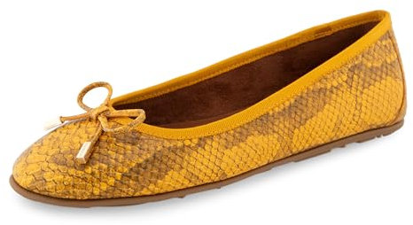 Aerosoles Women's Pia Ballet Flat, Marigold Snake Print, 6 UK