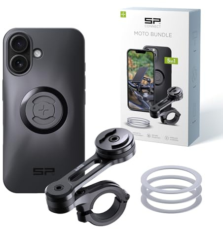 SP CONNECT Moto Bundle | SPC+ | kompatibel mit iPhone 16 | Handyhalter für Motorrad Bike Moped Roller | Gadget Halterung für Navi
