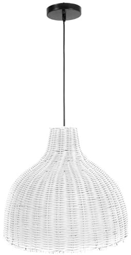 VIVANNO Deckenlampe Deckenleuchte Rattan HORA 40x35 cm weiß