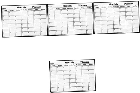 Operitacx 4pcs Kitchen Message Board Magnetic Planning Whiteboard Fridge Planning Whiteboard Fridge Calendar