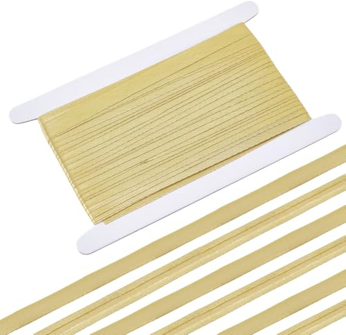 BENECREAT 25 m/27,34 Yards Schrägband mit einfacher Falte, 15mm breites goldenes Schrägband-Saumband zum Nähen, Säumen, Paspelieren und Quilten von DIY-Kleidungsstücken