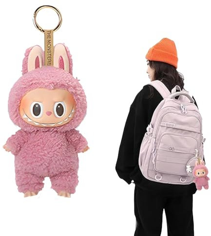 LEGQYJK La-bubu Keychains, La-bubu Plüschs Schlüsselanhänger, La-bubu Puppes, Labubupuppe Monsteres Plüschtier, La-bubu Plüschpuppe Anhänger Kuscheltier Geburtstagsgeschenk(A)