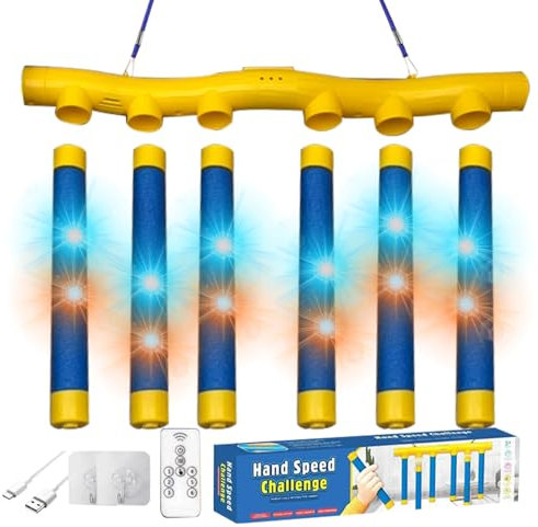 Reaction Game, Drop Stick Game, Educational Activity, Reflex, Hand Speed Challenge for Hand Eye Coordination Training, 3 Adjustable Speeds