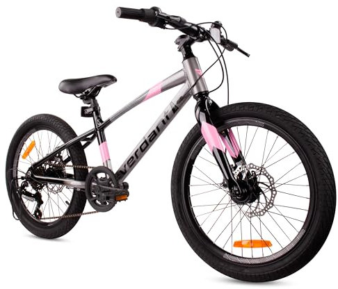 sun baby Kinderfahrrad 20 Zoll Verdant Leicht Alu Bike zur Auswahl Leicht 6 Gang Shimano von 6 bis 10 Jahre verstellbare (Graphit Rosa)