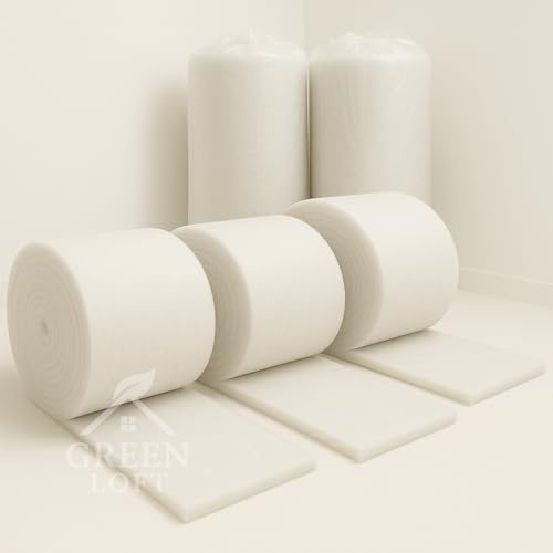 Green Loft Premium Wadding Roll – 1 Metre, 135gsm / 4oz, 54” Wide – Quilting, Crafts, Upholstery & Sewing – Hypoallergenic Recycled Polyester – Soft, Durable, Washable