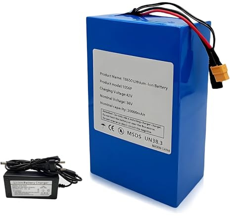 BOGJFC Batteria 36V 20Ah Li Ion Per Bici Elettrica 10S6P BMS Integrato Caricatore 42V Spina DC-XT30 Compatibile 750W