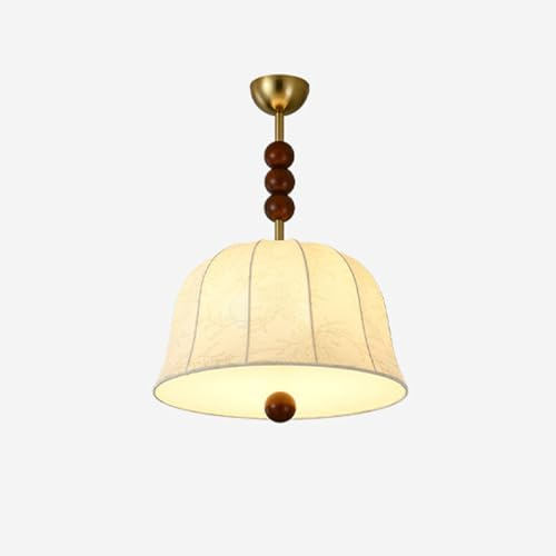 Umbratica Französische Retro-Massivholzleuchte, Led Romantische Stoffschlafzimmer-Hängedraht-Hängedeckenlampe, Wohnzimmer-Kronleuchter, Für Arbeitszimmerbeleuchtungslaternen/B/60 cm