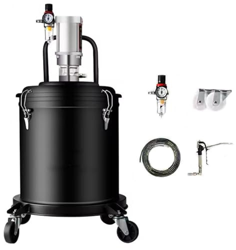 Pompe à graisse pneumatique - Système de distribution d'huile portable 1,5 L/min, rapport de pression 80:1, comprend un tuyau antidéflagrant de 6 m pour machines lourdes et équipements industriels.