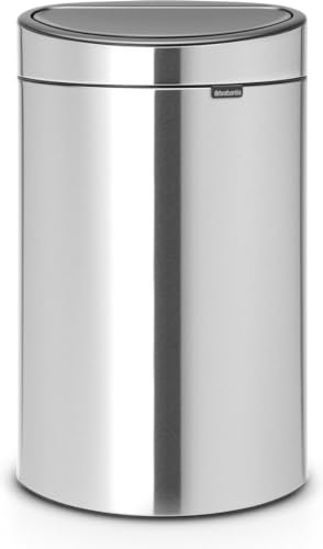 Brabantia 112867 Touch Bin New Recycle mit Zwei herausnehmbaren Kunststoffeinsätzen, Edelstahl, matt steel fpp, 10 L + 23 L