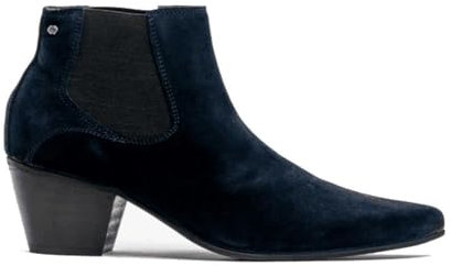 Club Cubano McCartney Mens Handcrafted Real Leather High Cuban Heel Short Ankle Boots