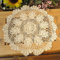 laivigo New Handmade Crochet Spitze rund Tischdecke Deckchen Spitzendeckchen, 40,6–50,8 cm, baumwolle, beige, 51 cm