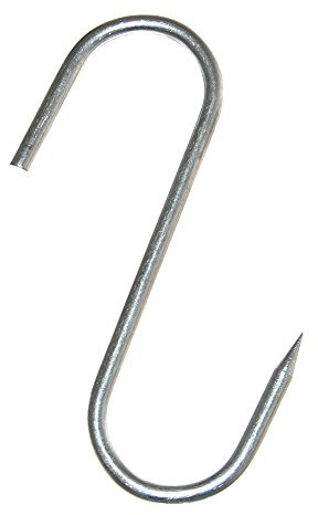 Old-Harvest 12x Haken Fleischerhaken 135mm einseitig spitz Speckhaken Küchenhaken Wildhaken Werkstatt S-Haken Neu