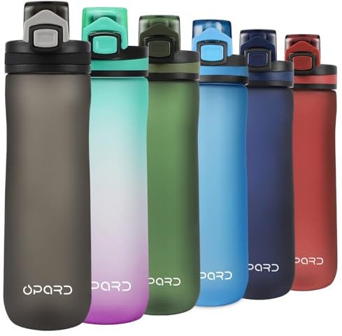 Opard Sports Water Bottle, 500ml / 600ml BPA Free Non-Toxic Tritan Plastic Drinking Bottle with Leak Proof Flip Top Lid for Gym, Outdoor, School, Work