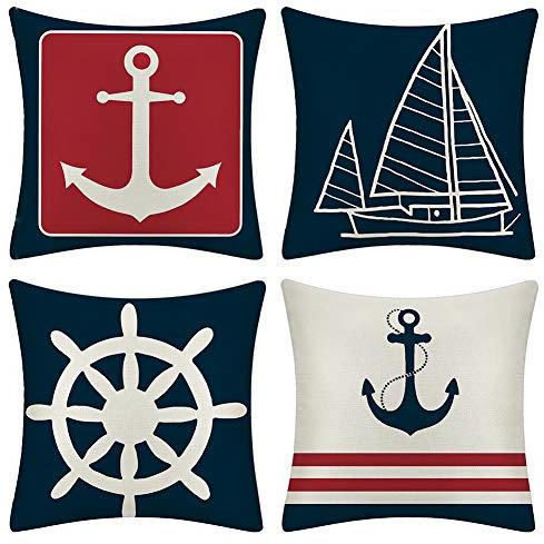 JOTOM Dekorative Kissenbezug Kissenhülle Frühling Sommer Herbst Winter für Fall Sofa Dekokissen Sofakissen Bezug Auto Home Bed Büro Cafe Garten Outdoor 45 x 45 cm 4er Set