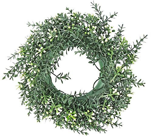 Ideen mit Herz Deko-Kranz, Design 2, innen: Ø 9,5cm, außen: Ø 25cm, mit weißen Knospen