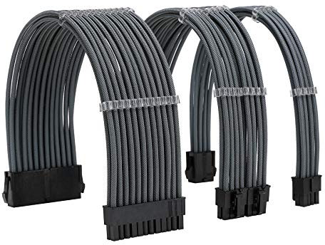 Formulamod Sleeve Extension Power Supply Cable Kit 18AWG ATX 24P+ EPS 8-P+PCI-E8-P with Combs for PSU to Motherboard/GPU