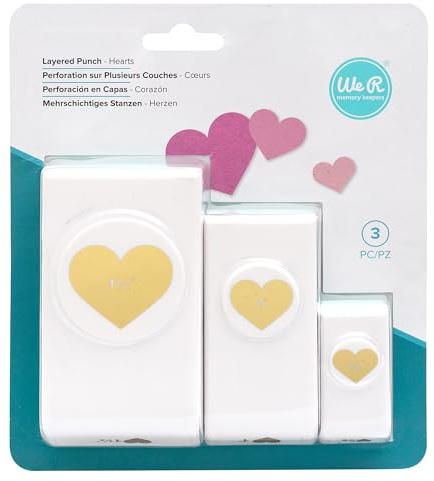 We R Memory Keepers Lot de 3 perforatrices emboîtables en forme de cœurs
