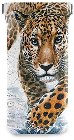 Brillenetui – Jaguar Squeeze Top Sonnenbrillen-Tasche, tragbarer Brillenhalter für Damen und Herren