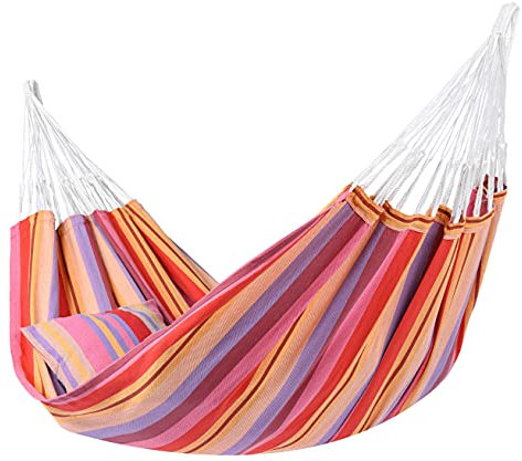 Tropilex Südamerikanische Hängematte Doppel | Handgefertigt | Fairtrade | Hammock 'Trinidad' tunja | Flexibel & Belastbar | Perfekt für den Garten, Camping und auf Reisen geeignet