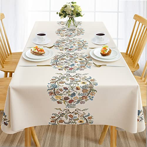 AIRCOWRIE Waterproof Rectangle Vinyl Tablecloths 108x54 Inch