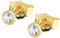 NKlaus Paar Ohrstecker 2,5mm Gelbgold 333 8 Karat Gold Ohrringe Kristall Zirkonia Weiß 1759