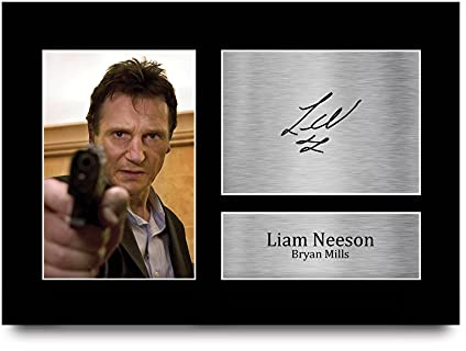 HWC Trading A4 Liam Neeson Taken Geschenke Gedruckt, Signiert Autogramm Bild Für Film-Erinnerungsstücke-Fans - A4 Eingerahmt