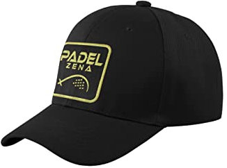 ZENA Cappello con Visiera Abbigliamento Sportivo Uomo e Donna Padel, Chiusura in Velcro, Patch Ricamata (Nero/Giallo)