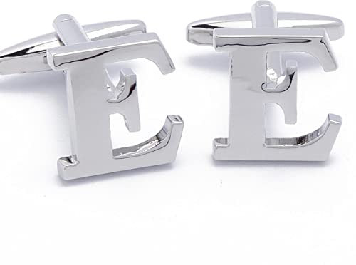 Manschettenknöpfe - Buchstaben Initial Brief E Silber Metall